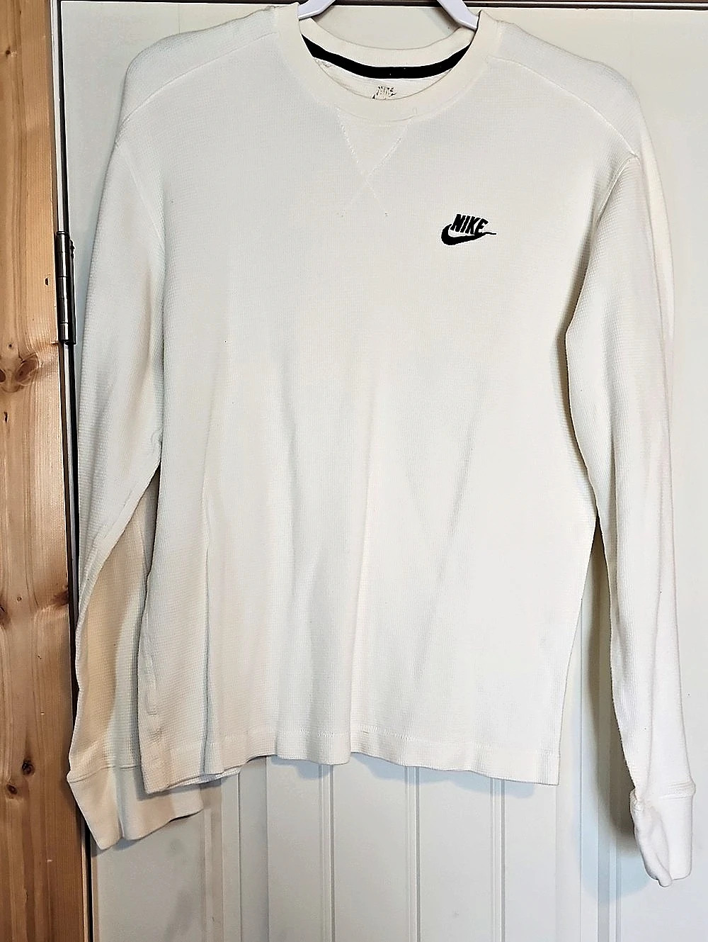 Nike Life Heavyweight Waffle Long-Sleeve Top White Medium
